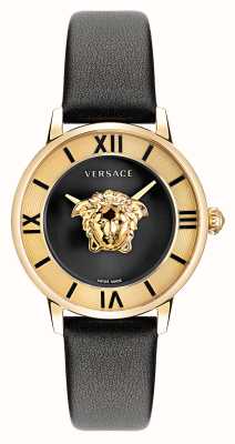 Versace ラ・メドゥーサ | ラ・メドゥーサブラックダイヤル |黒革ストラップ VE2R00122