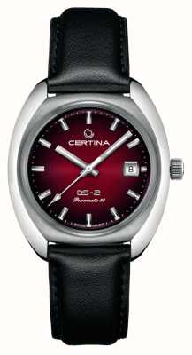 Certina Ds-2 |パワーマティック |レッドダイヤル |黒革ストラップ C0244071742100