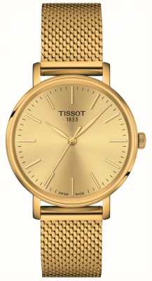 Tissot いつもお嬢様 |ゴールドダイヤル |ゴールド スチール メッシュ ブレスレット T1432103302100