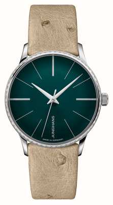 Junghans マイスター オートマチック ダーメン グリーン サンレイ ブラッシュド ダイヤル ダイヤモンド セット 27/3240.00