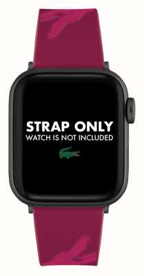 Lacoste Apple Watch ストラップ (38/40mm) クロコダイルプリント バーガンディ シリコン 2050021