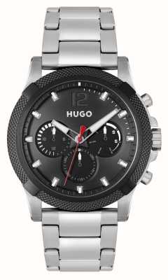 HUGO メンズ #impress |ブラックダイヤル |ステンレススチールのブレスレット 1530295