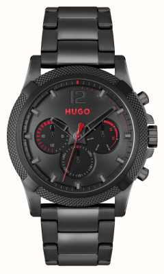 HUGO メンズ #impress |ブラックダイヤル |ブラックステンレススチールブレスレット 1530296