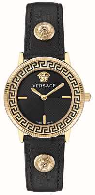 Versace V-トリビュート (36mm) ブラックダイヤル/ブラックレザー VE2P00222
