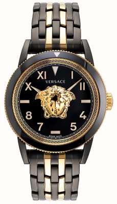 Versace V-パラッツォ (43mm) ブラックダイヤル/ブラック+ゴールドPVDステンレススチール VE2V00422
