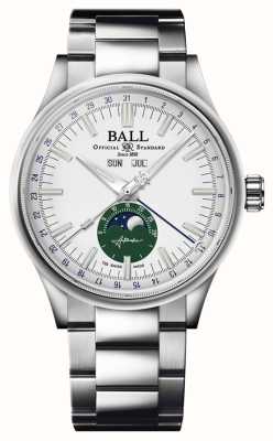 Ball Watch Company エンジニアiiムーンカレンダー | 40mm |限定版 |ホワイトダイヤル |ステンレス スチール ブレスレット | NM3016C-S1J-WHGR