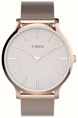 Timex レディース トランセンド (38mm) ライトピンク ダイヤル / ローズゴールドトーン ステンレススチール ブレスレット TW2T73900