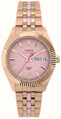 Timex レディース ウォーターベリー レガシー x bcrf ピンク ダイヤル / ローズゴールドトーン ステンレススチール ブレスレット TW2V52600