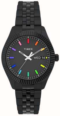 Timex レディース レガシー レインボー ブラック ダイヤル ブラック ステンレススチール ブレスレット TW2V61700