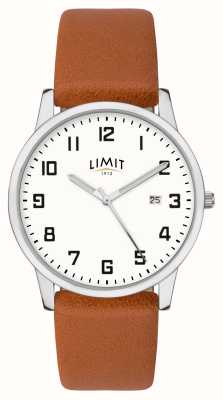 Limit メンズ腕時計 |シルバーケースとPUストラップ、シルバーホワイトダイヤル 5778