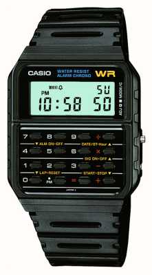 Casio ヴィンテージ電卓 (34.4mm) デジタル文字盤 / ブラック樹脂ストラップ CA-53W-1ER