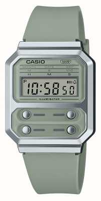 Casio クラシック a100 カラー コレクション デジタル ダイヤル / グリーン プラスチック ストラップ A100WEF-3A