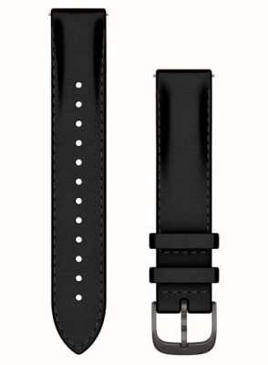 Garmin クイック リリース ストラップ (18mm) ブラック レザー / ブラッシュ スレート ハードウェア - ストラップのみ 010-12932-61