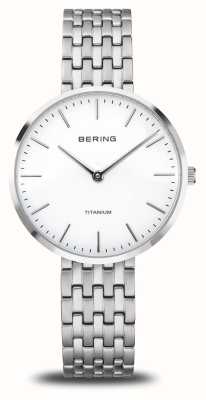 Bering チタン（34mm）ホワイトダイヤル/チタンブレスレット 19334-004