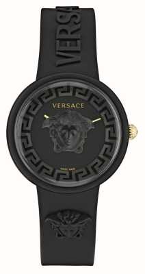 Versace レディース メドゥーサ (39mm) ブラック文字盤/ブラックシリコンストラップ VE6G00223