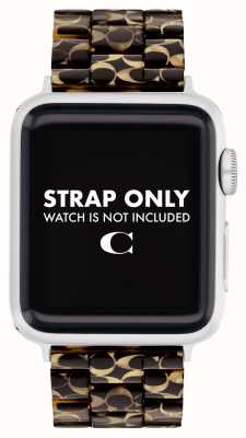 Coach Apple watch ストラップ (38/40/41mm) ダークブラウン模様の樹脂ブレスレット 14700233
