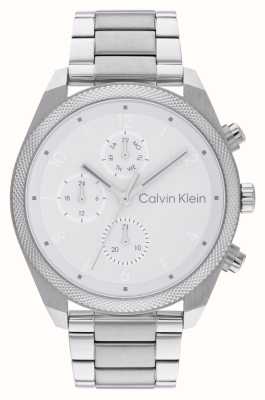 Calvin Klein インパクト メンズ (44mm) ホワイト文字盤/ステンレススチール ブレスレット 25200356