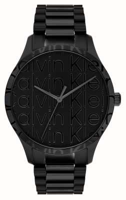 Calvin Klein アイコニックな（42mm）ブラックロゴダイヤル/ブラックステンレススチールブレスレット 25200344