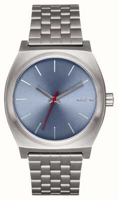 Nixon タイムテラー（37mm）ブルー文字盤/ライトガンメタルステンレススチールブレスレット A045-5160-00