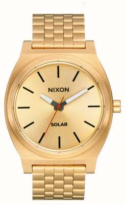 Nixon タイムテラーソーラー（40.5mm）ゴールドダイヤル/ゴールドトーンステンレススチールブレスレット A1369-510-00