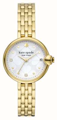 Kate Spade チェルシー パーク (32mm) ホワイト ダイヤル / ゴールドトーン ステンレススチール ブレスレット KSW1764