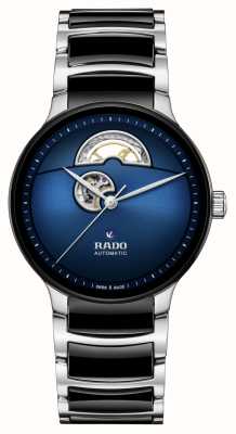 RADO セントリックス オートマチック オープン ハート (39.5mm) ブルー文字盤 / ブラック ハイテク セラミック & ステンレススチール R30012202