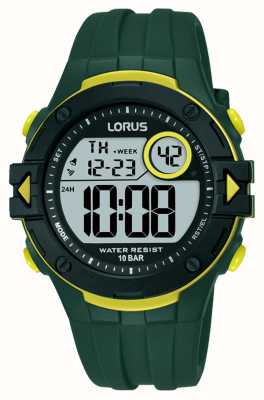 Lorus デジタルマルチファンクション 100m (40mm) デジタルダイヤル/ダークグリーンシリコン R2327PX9
