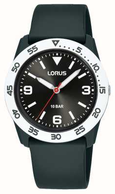 Lorus キッズクォーツ 100m(36.5mm) ブラックサンレイダイヤル/ブラックPUストラップ RRX85HX9