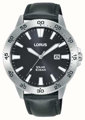 Lorus スポーツソーラー100m(43mm) ブラックサンレイダイヤル/ブラックレザー RX347AX9