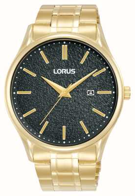 Lorus クラシックデイト（42mm）ブラックダイヤル/ゴールドPVDステンレススチール RH934QX9