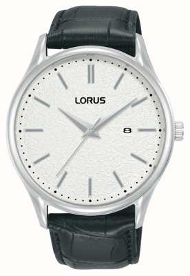 Lorus クラシックデイト（42mm）ホワイトダイヤル/ブラックレザー RH937QX9