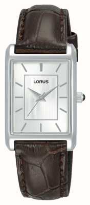 Lorus レクタンギュラー クォーツ (22mm) ホワイト サンレイ ダイヤル / ブラウン レザー RG289VX9