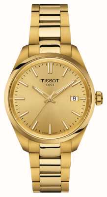Tissot Pr 100 (34mm) ゴールド ダイヤル / ゴールドトーン ステンレススチール ブレスレット T1502103302100
