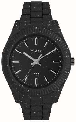 Timex メンズ レガシー オーシャン (42mm) ブラック文字盤/#タイドオーシャン素材 ブラックストラップ TW2V77000
