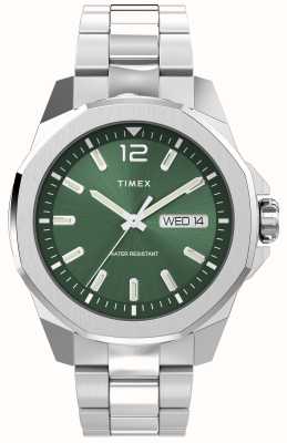 Timex メンズ エセックス アベニュー (44mm) グリーン文字盤/ステンレススチール ブレスレット TW2W13900