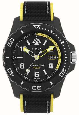 Timex エクスペディション ノース® フリーダイブ オーシャン (46mm) ブラック ダイヤル / ブラック #タイド ファブリック ストラップ TW2V66200