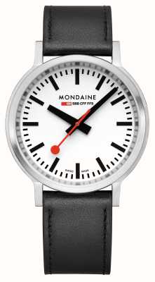 Mondaine Stop2go (41mm) クラシックホワイトダイヤル / ブラックヴィーガングレープレザー MST.4101B.LBV.2SE