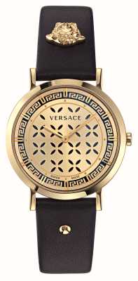 Versace 新世代（35mm）ゴールドダイヤル/ブラックレザー VE3M01023