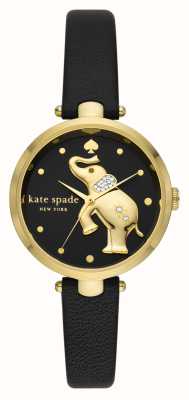 Kate Spade オランダ (34mm) ブラックエレファントダイヤル/ブラックレザーストラップ KSW1813