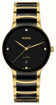 RADO セントリックス ダイヤモンド クォーツ (39.5mm) ブラック ダイヤル / ブラック ハイテク セラミック & ゴールド pvd ステンレス スチール R30022712