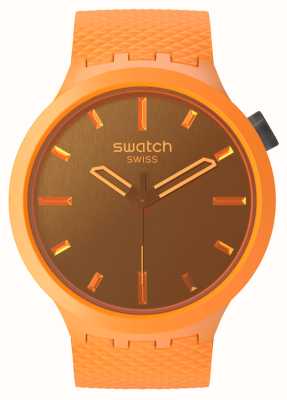 Swatch クラッシングオレンジ（47mm）オレンジブラウン/オレンジシリコンストラップ SB05O102