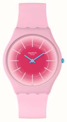 Swatch 輝くピンク (34mm) ピンクの文字盤 / ピンクのシリコンストラップ SS08P110