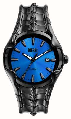 Diesel メンズ ヴェール (44mm) ブルー文字盤/ブラック ステンレススチール ブレスレット DZ2198