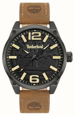 Timberland リプリーズ クォーツ (46mm) ブラック文字盤 / ブラウンレザーストラップ TDWGA9000703