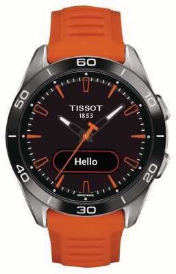 Tissot T-Touch コネクト スポーツ (43.75mm) ブラック ハイブリッド ダイヤル / オレンジ シリコン ストラップ T1534204705102