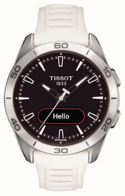 Tissot T-Touch コネクト スポーツ (43.75mm) ブラック ハイブリッド ダイヤル / ホワイト シリコン ストラップ T1534204705103