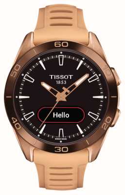 Tissot T-Touch コネクトスポーツ（43.75mm）ブラックハイブリッドダイヤル/ピーチシリコンストラップ T1534204705105