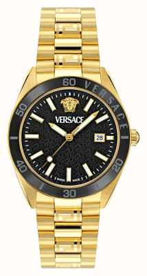 Versace Vドーム（42mm）ブラックダイヤル/ゴールドトーンステンレススチールブレスレット VE8E00624