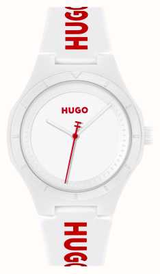 HUGO メンズ #lit (42mm) ホワイト文字盤 / ホワイトシリコンストラップ 1530345