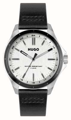 HUGO メンズ #コンプリート (42mm) シルバー文字盤 / ブラックレザーストラップ 1530325